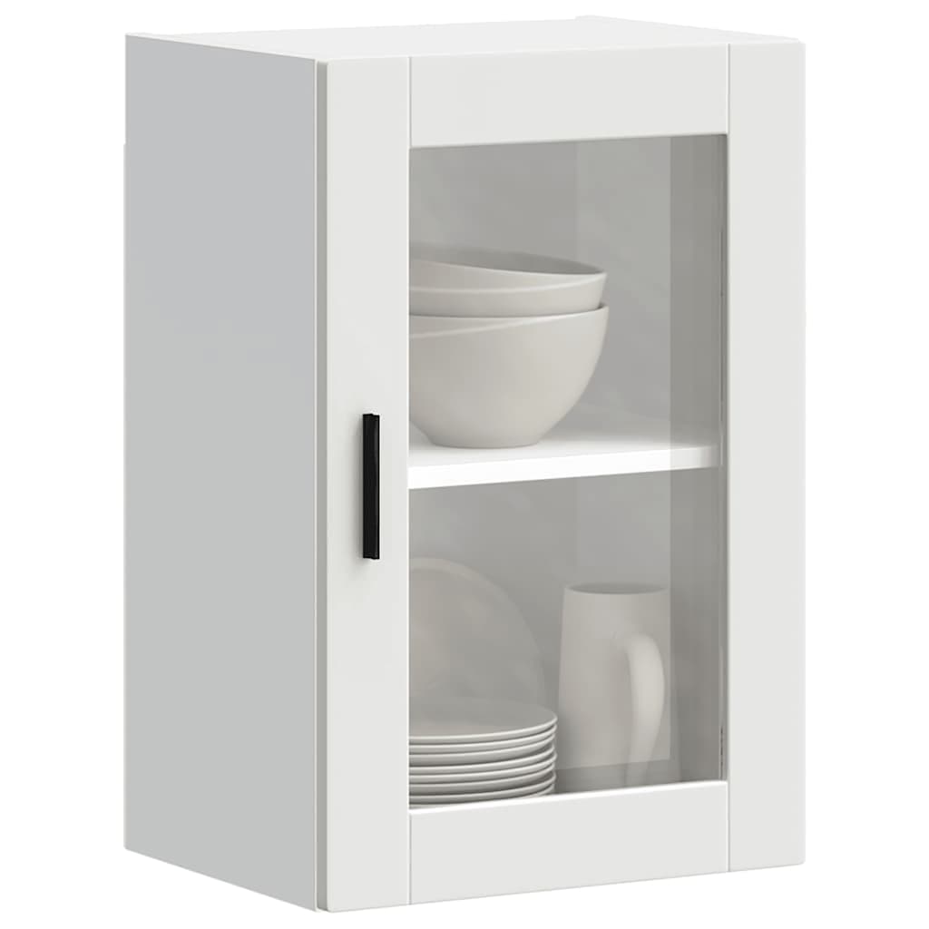 vidaXL Kitchen Wall Cabinet with Glass Door Porto White 4