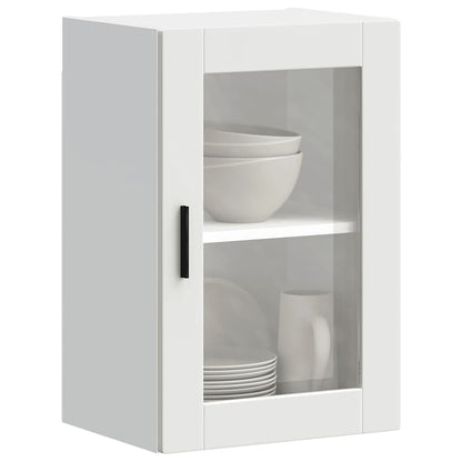 vidaXL Kitchen Wall Cabinet with Glass Door Porto White 4