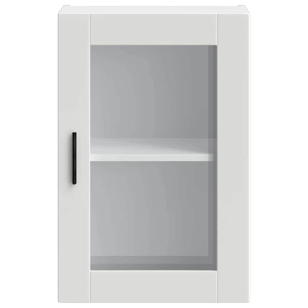 vidaXL Kitchen Wall Cabinet with Glass Door Porto White 6