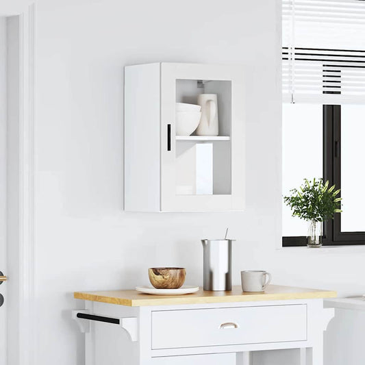 Kitchen Wall Cabinet with Glass Door "Porto" White 1x wall corner cabinet 57 cm wide 100 cm high–2x wall glass cabinet (1 door) 40 cm wide 40 cm high 1x wall glass cabinet (1 door) 40 cm wide 60 cm high