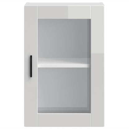 vidaXL Kitchen Wall Cabinet with Glass Door Porto High Gloss White 6