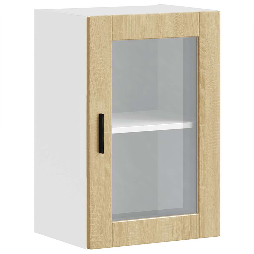 vidaXL Kitchen Wall Cabinet with Glass Door Porto Sonoma Oak 2