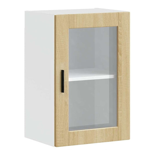 Kitchen Wall Cabinet with Glass Door "Porto" Sonoma oak 1x wall glass cabinet (1 door) 40 cm wide 40 cm high–2x wall glass cabinet (1 door) 40 cm wide 80 cm high 1x wall glass cabinet (1 door) 40 cm wide 60 cm high