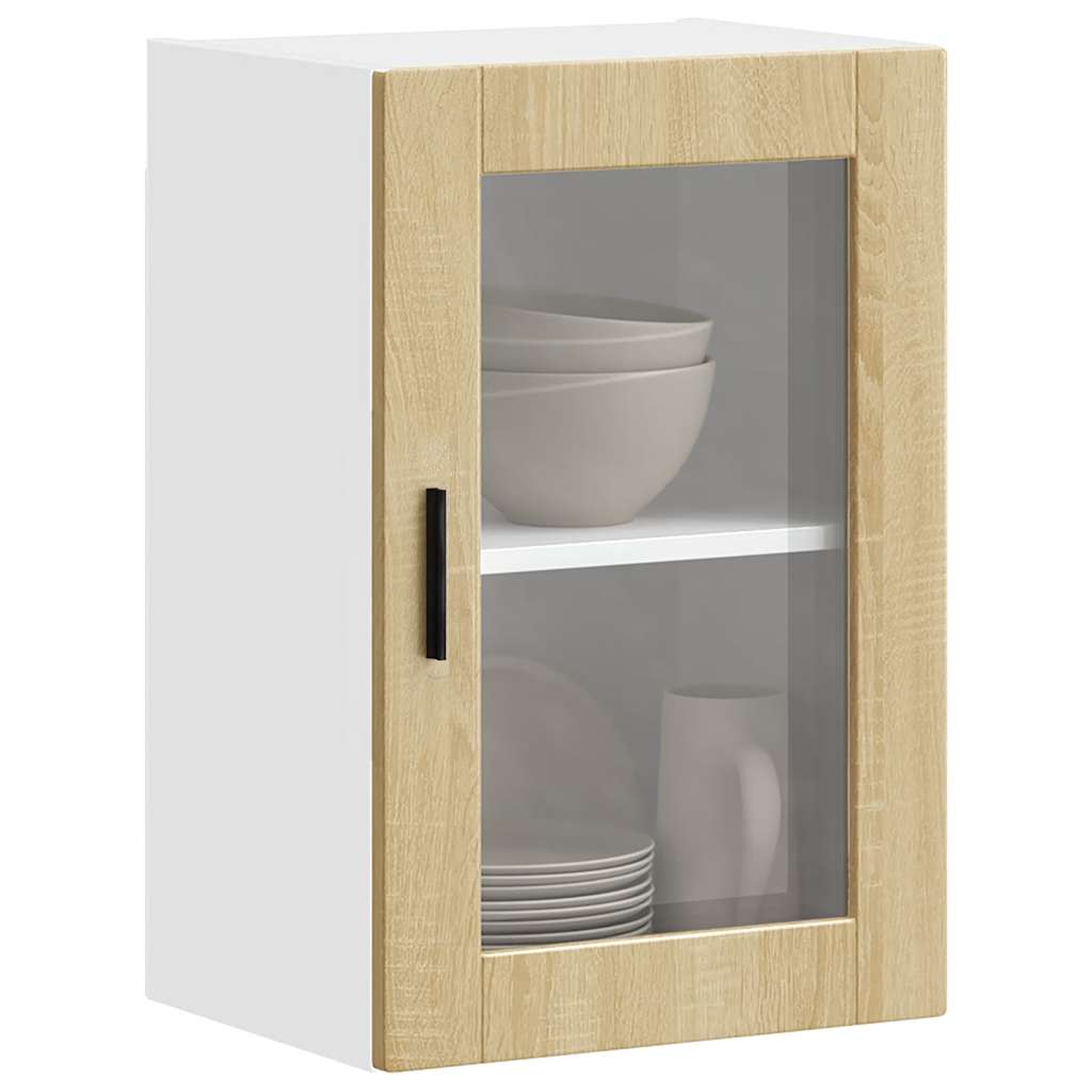 vidaXL Kitchen Wall Cabinet with Glass Door Porto Sonoma Oak 4