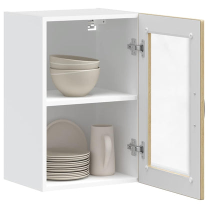 vidaXL Kitchen Wall Cabinet with Glass Door Porto Sonoma Oak 5