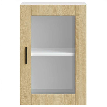 vidaXL Kitchen Wall Cabinet with Glass Door Porto Sonoma Oak 6