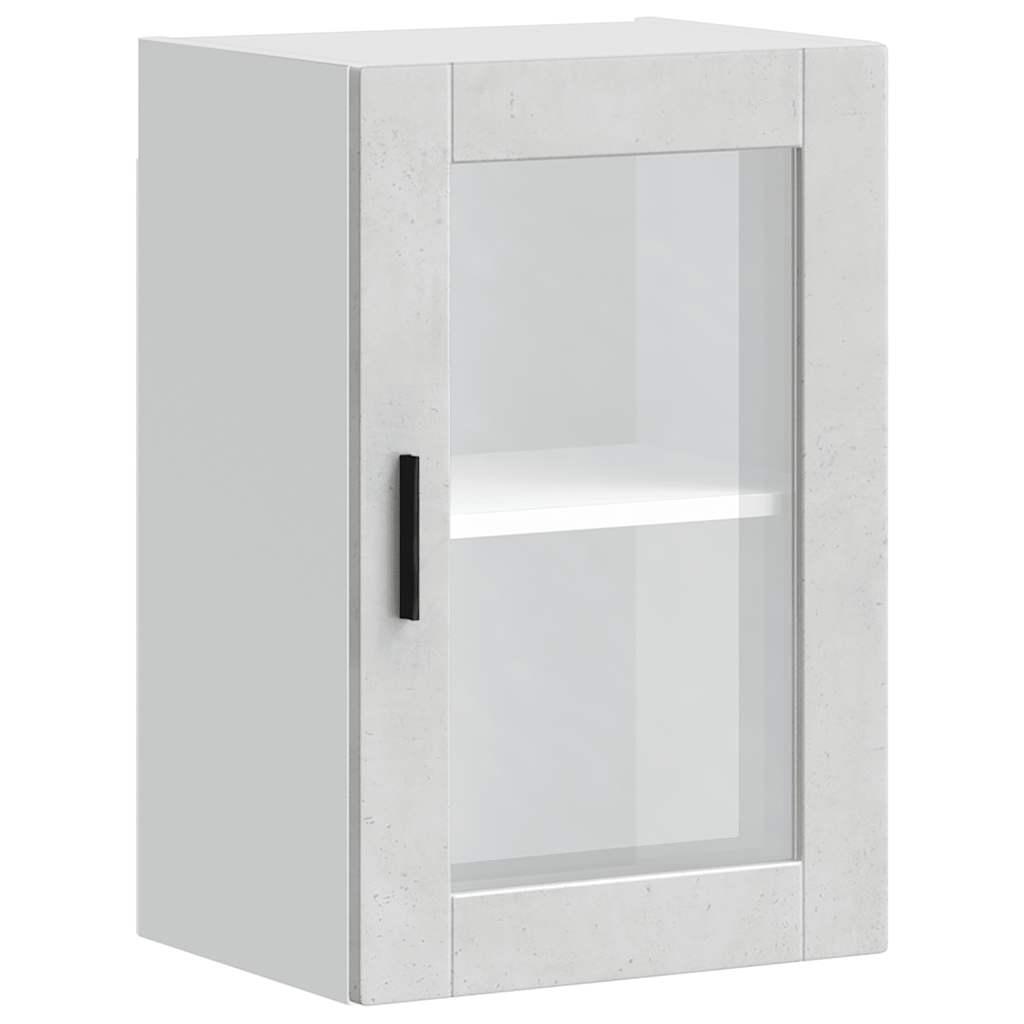 vidaXL Kitchen Wall Cabinet with Glass Door Porto Concrete Grey 2