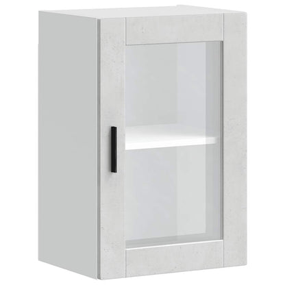 vidaXL Kitchen Wall Cabinet with Glass Door Porto Concrete Grey 2