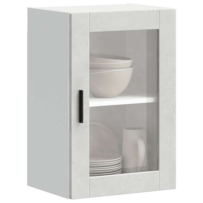 vidaXL Kitchen Wall Cabinet with Glass Door Porto Concrete Grey 4