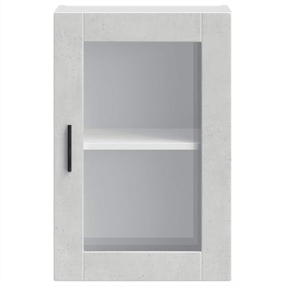 vidaXL Kitchen Wall Cabinet with Glass Door Porto Concrete Grey 6