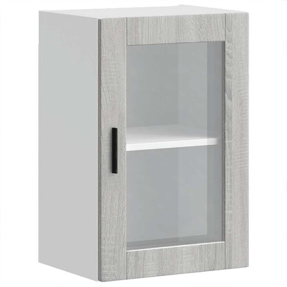 vidaXL Kitchen Wall Cabinet with Glass Door Porto Grey Sonoma 2