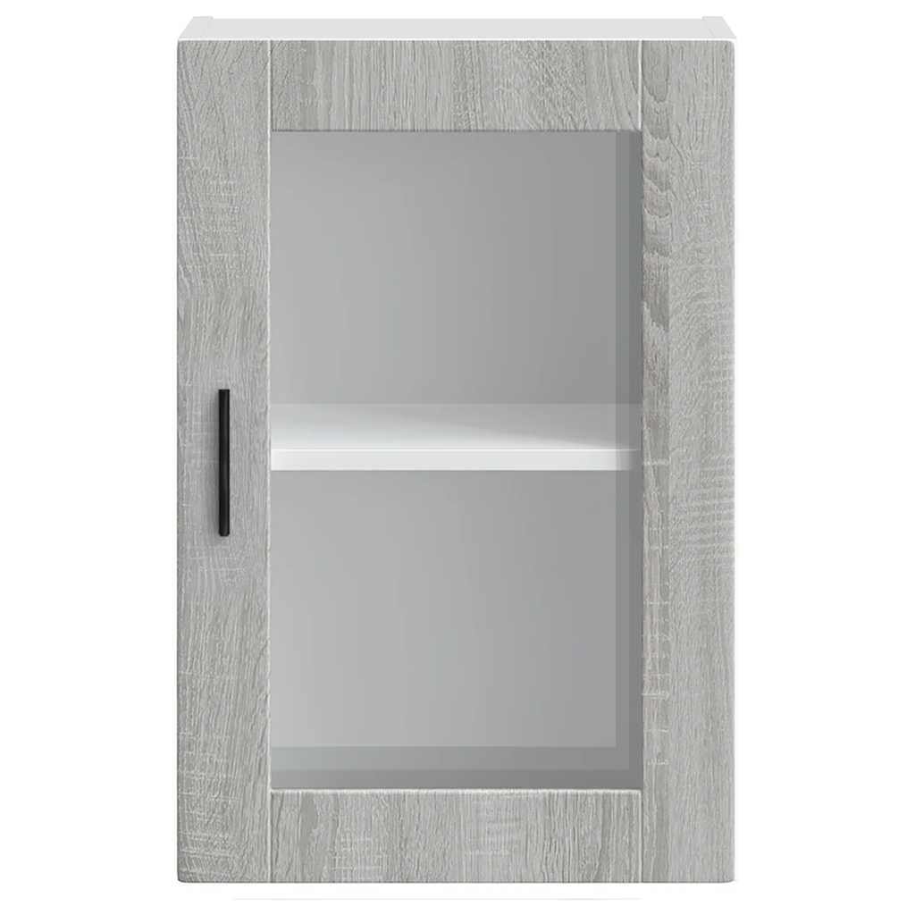 vidaXL Kitchen Wall Cabinet with Glass Door Porto Grey Sonoma 6