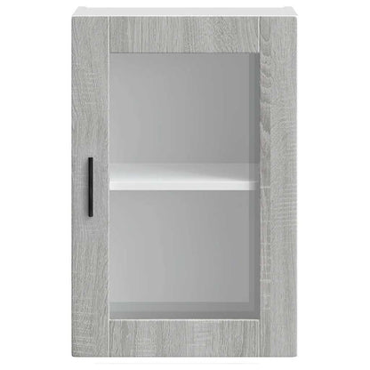 vidaXL Kitchen Wall Cabinet with Glass Door Porto Grey Sonoma 6