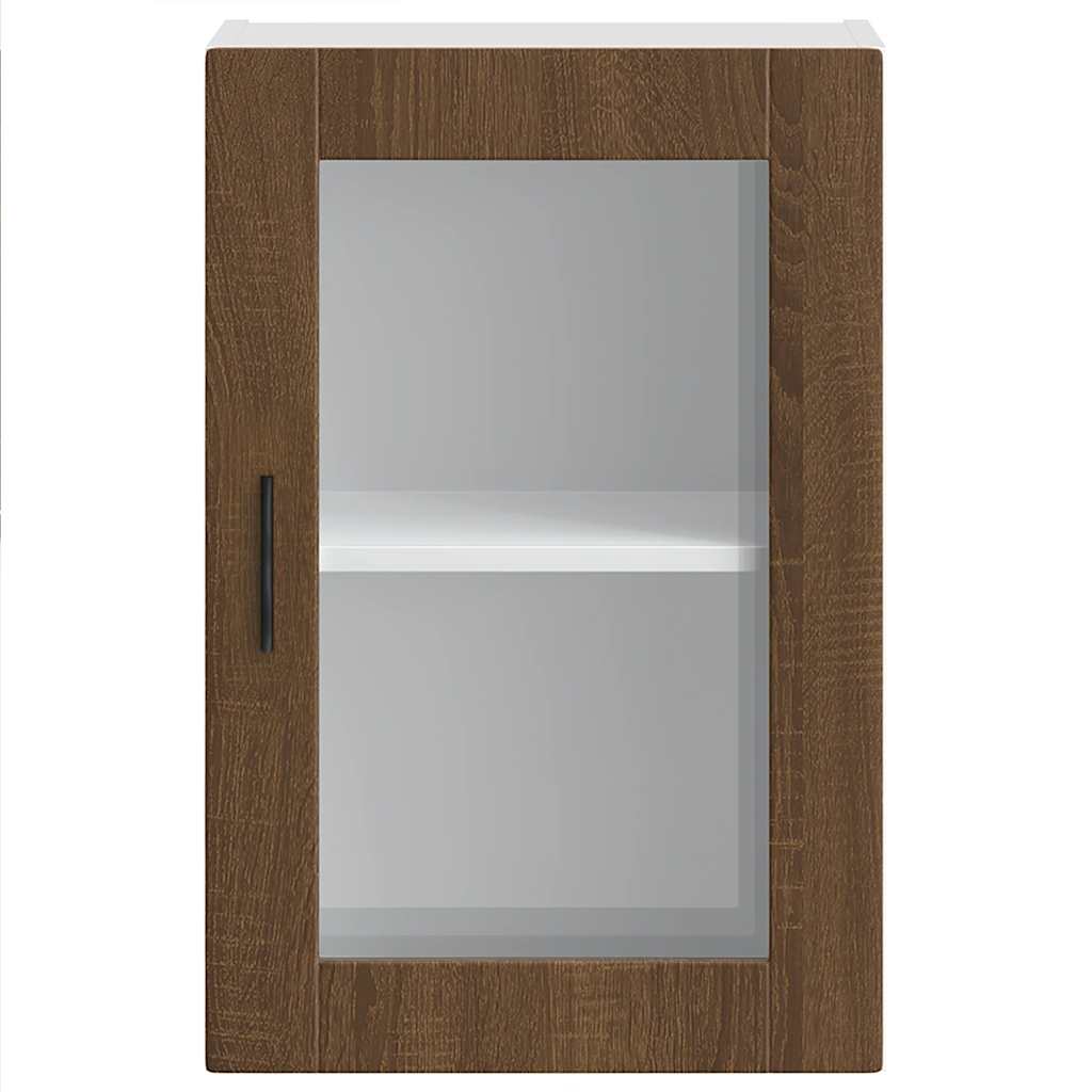 vidaXL Kitchen Wall Cabinet with Glass Door Porto Brown Oak 6