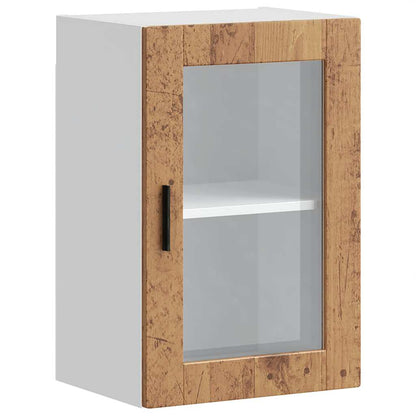 vidaXL Kitchen Wall Cabinet with Glass Door Porto Old Wood 2