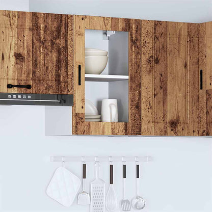 vidaXL Kitchen Wall Cabinet with Glass Door Porto Old Wood 3