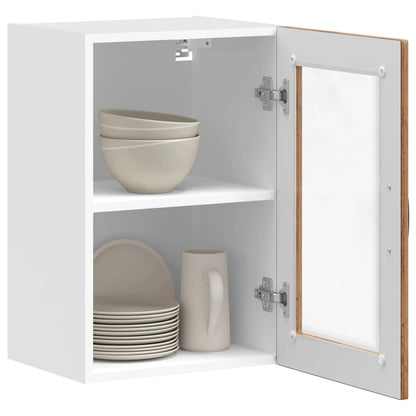 vidaXL Kitchen Wall Cabinet with Glass Door Porto Old Wood 5