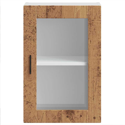 vidaXL Kitchen Wall Cabinet with Glass Door Porto Old Wood 6