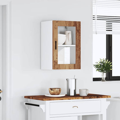 vidaXL Kitchen Wall Cabinet with Glass Door Porto Old Wood 1