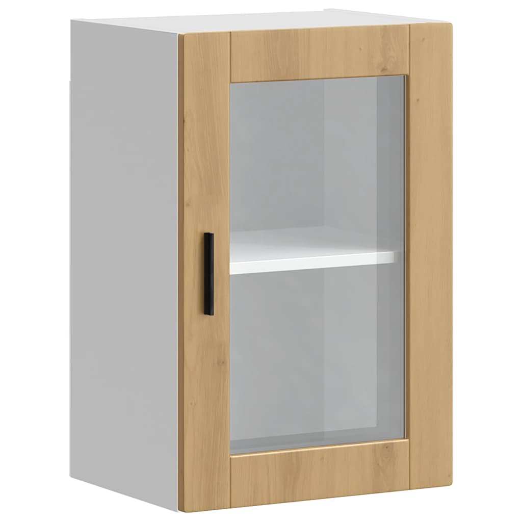 vidaXL Kitchen Wall Cabinet with Glass Door Porto Artisan Oak 2