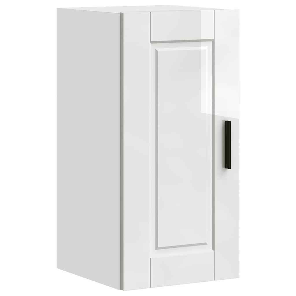 vidaXL Kitchen Wall Cabinet Porto High Gloss White Engineered Wood 2