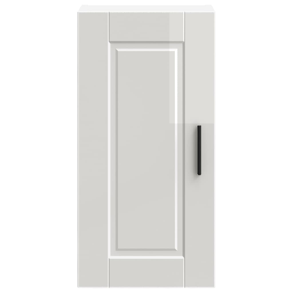 vidaXL Kitchen Wall Cabinet Porto High Gloss White Engineered Wood 4