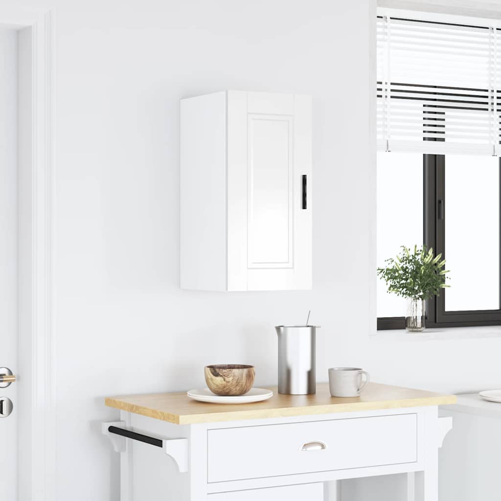 vidaXL Kitchen Wall Cabinet Porto High Gloss White Engineered Wood 1