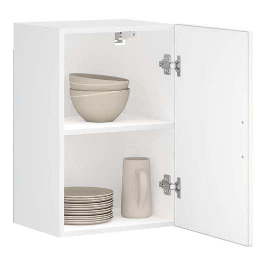 Kitchen Wall Cabinet "Porto" Engineered Wood White 1x wall cabinet (1 door) 40 cm wide 40 cm high–1x wall corner cabinet 57 cm wide 80 cm high 1x wall cabinet (1 door) 40 cm wide 60 cm high