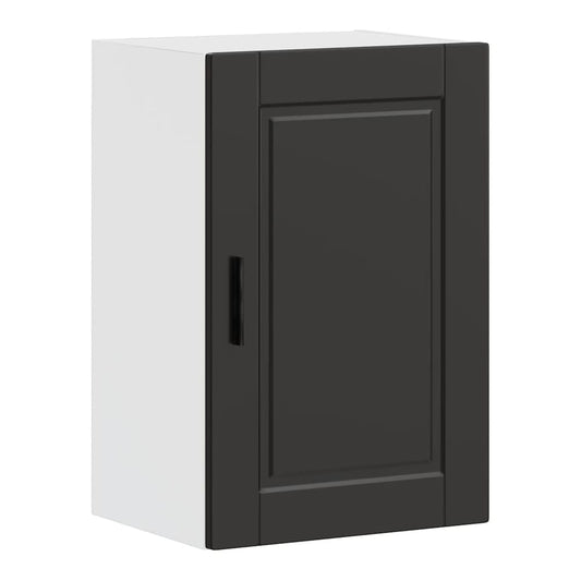 Kitchen Wall Cabinet "Porto" Engineered Wood Black 1x wall cabinet (1 door) 40 cm wide 40 cm high–1x wall corner cabinet 57 cm wide 80 cm high 1x wall cabinet (1 door) 40 cm wide 60 cm high