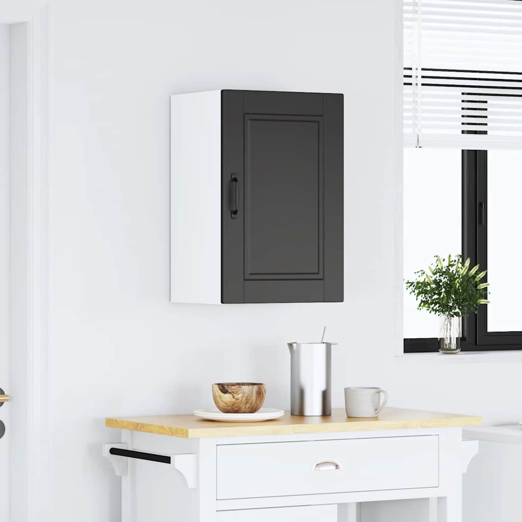 vidaXL Kitchen Wall Cabinet Porto Black Engineered Wood 3