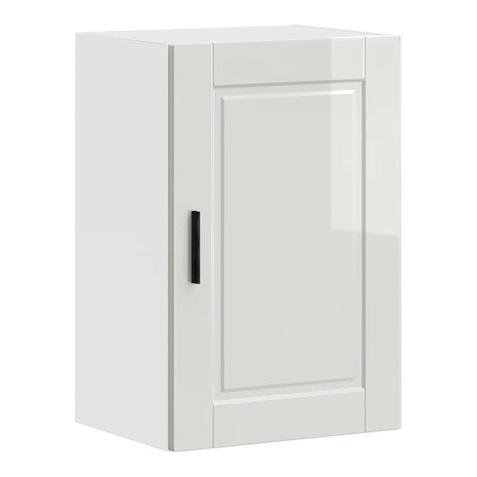 Kitchen Wall Cabinet "Porto" Engineered Wood High gloss white 1x wall cabinet (1 door) 40 cm wide 40 cm high–1x wall corner cabinet 57 cm wide 80 cm high 1x wall cabinet (1 door) 40 cm wide 60 cm high