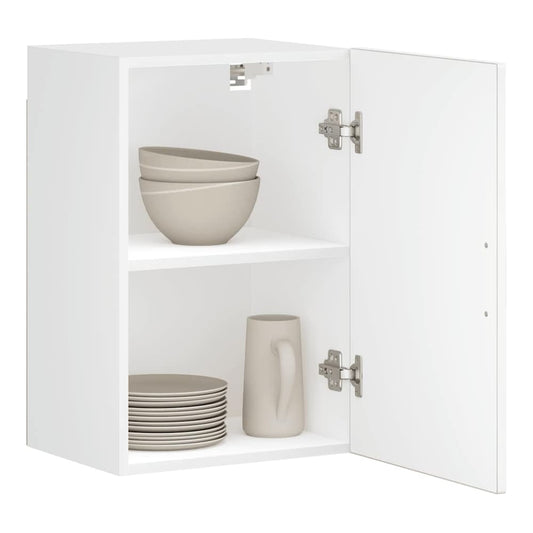 Kitchen Wall Cabinet "Porto" Engineered Wood High gloss white 1x wall cabinet (1 door) 40 cm wide 40 cm high–1x wall corner cabinet 57 cm wide 80 cm high 1x wall cabinet (1 door) 40 cm wide 60 cm high
