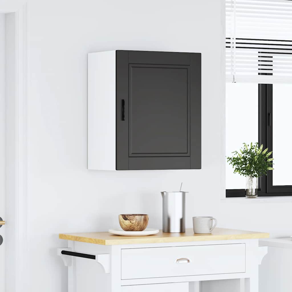 vidaXL Kitchen Wall Cabinet Porto Black Engineered Wood 3