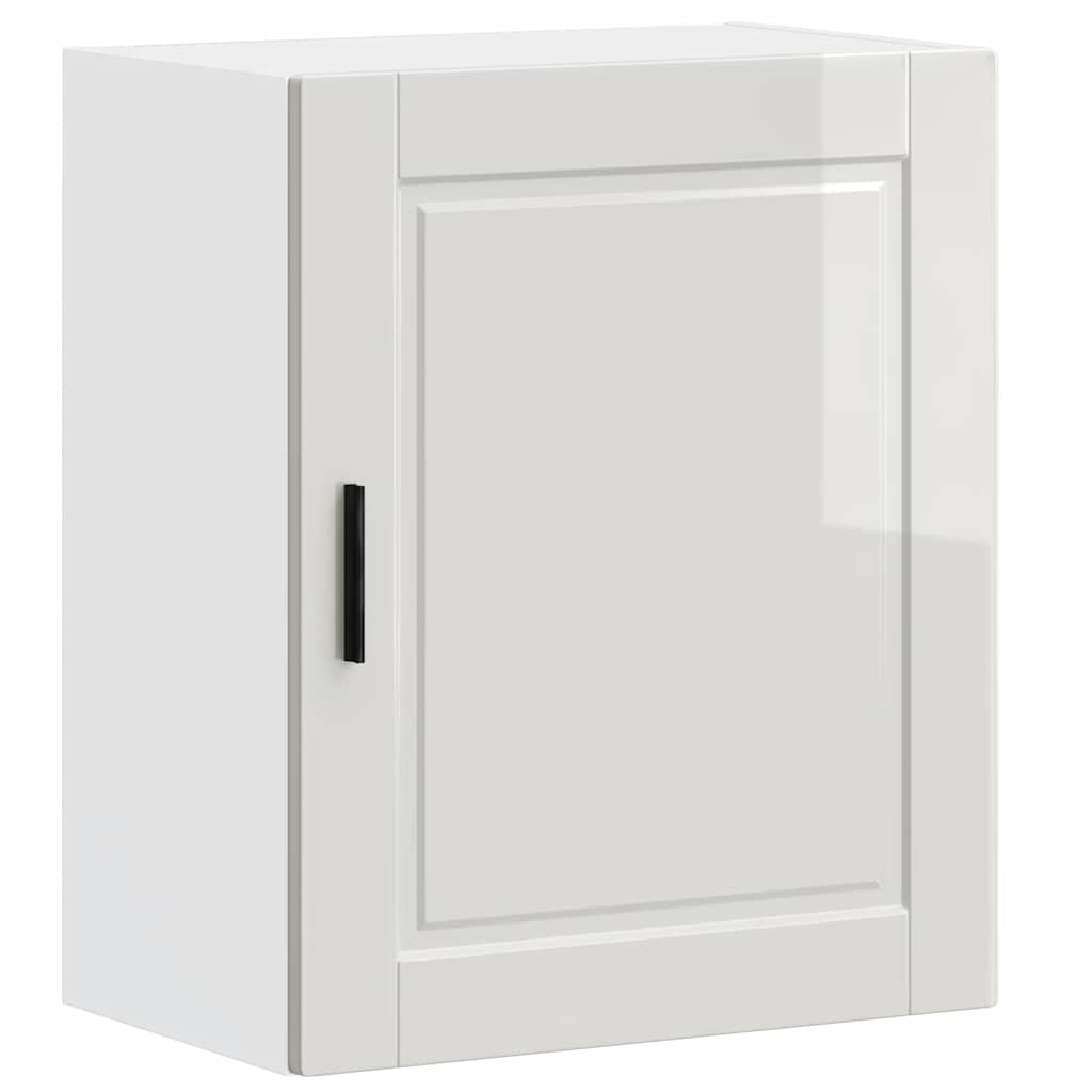 vidaXL Kitchen Wall Cabinet Porto High Gloss White Engineered Wood 2
