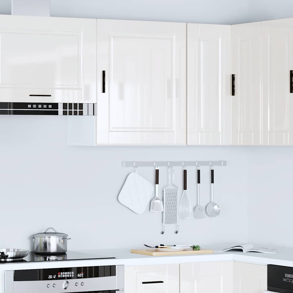 vidaXL Kitchen Wall Cabinet Porto High Gloss White Engineered Wood 4