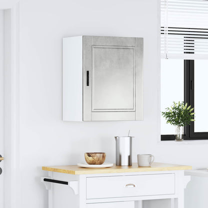 Kitchen Wall Cabinet "Porto" Engineered Wood Concrete grey 1x wall cabinet (1 door) 40 cm wide 60 cm high–1x wall corner cabinet 57 cm wide 100 cm high 1x wall cabinet (1 door) 50 cm wide 60 cm high