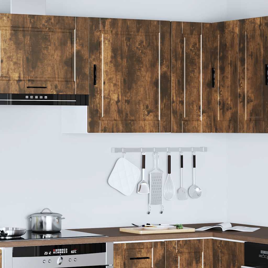 vidaXL Kitchen Wall Cabinet Porto Smoked Oak Engineered Wood 4