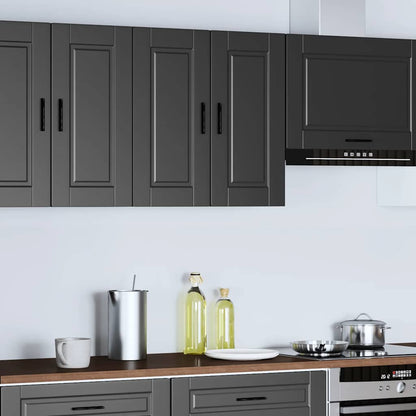 vidaXL Kitchen Wall Cabinet "Porto" Black Engineered Wood 1