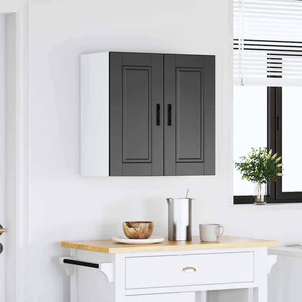 vidaXL Kitchen Wall Cabinet "Porto" Black Engineered Wood 3