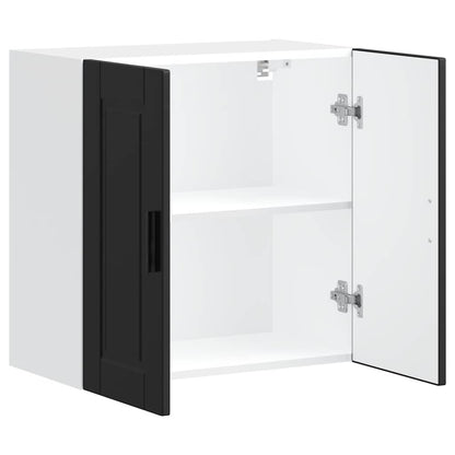 vidaXL Kitchen Wall Cabinet "Porto" Black Engineered Wood 4