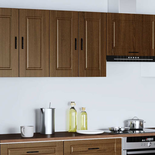 vidaXL Kitchen Wall Cabinet "Porto" Brown Oak Engineered Wood 2