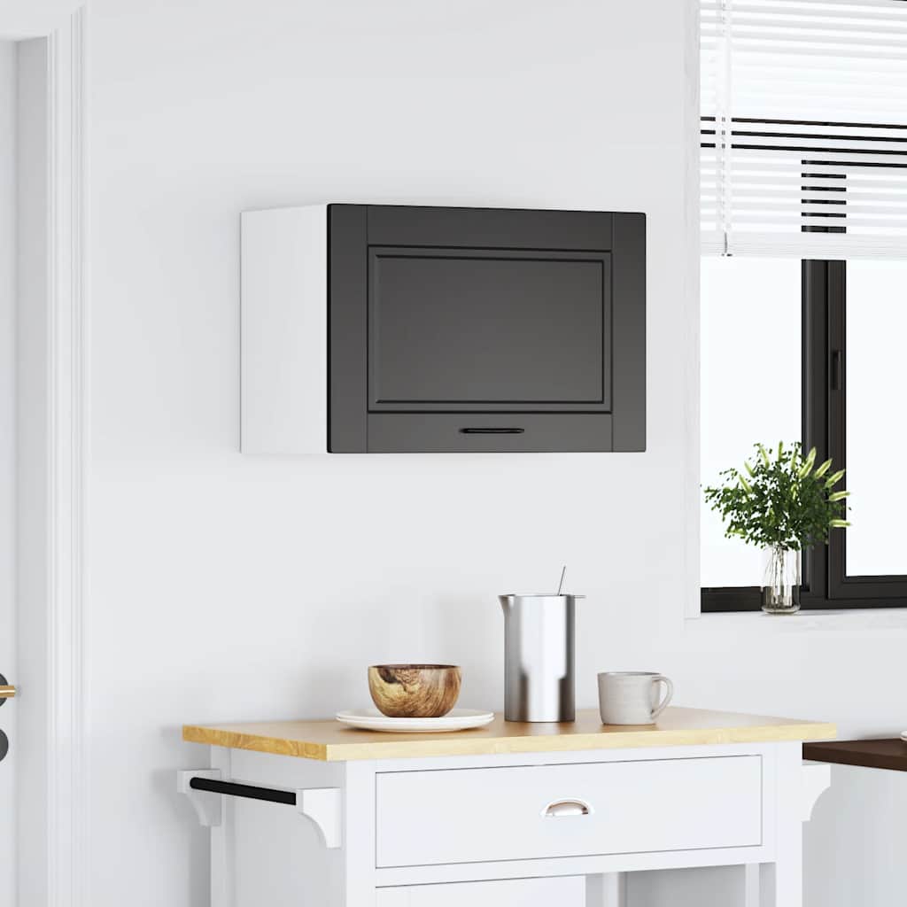 vidaXL Kitchen Wall Cabinet Porto Black Engineered Wood 3