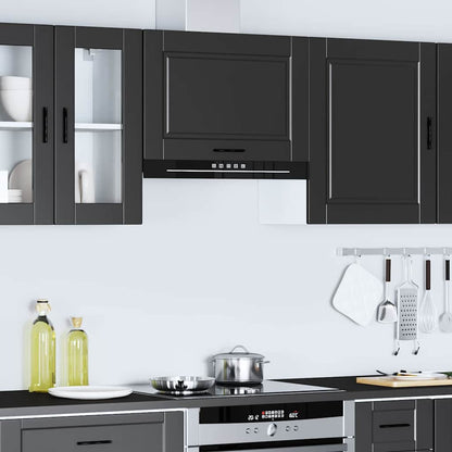 vidaXL Kitchen Wall Cabinet Porto Black Engineered Wood 4