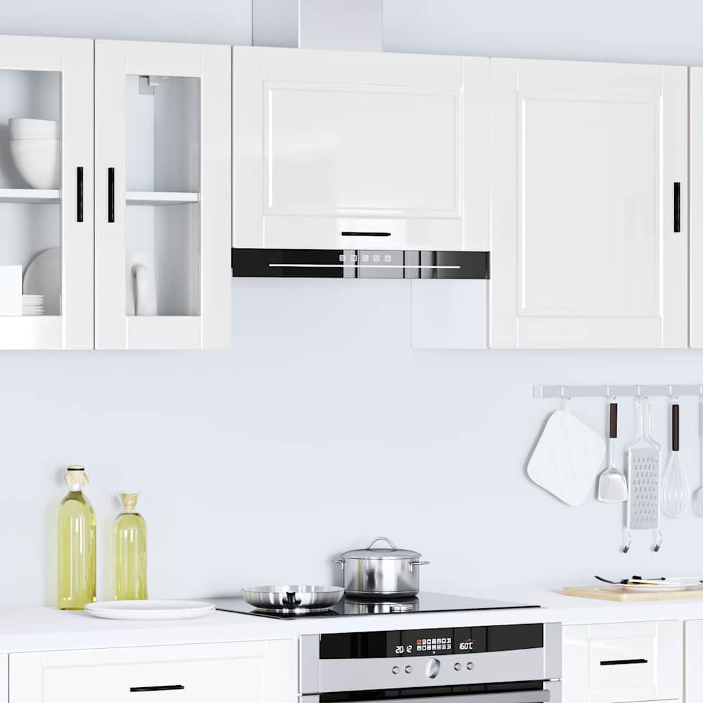 vidaXL Kitchen Wall Cabinet Porto High Gloss White Engineered Wood 4