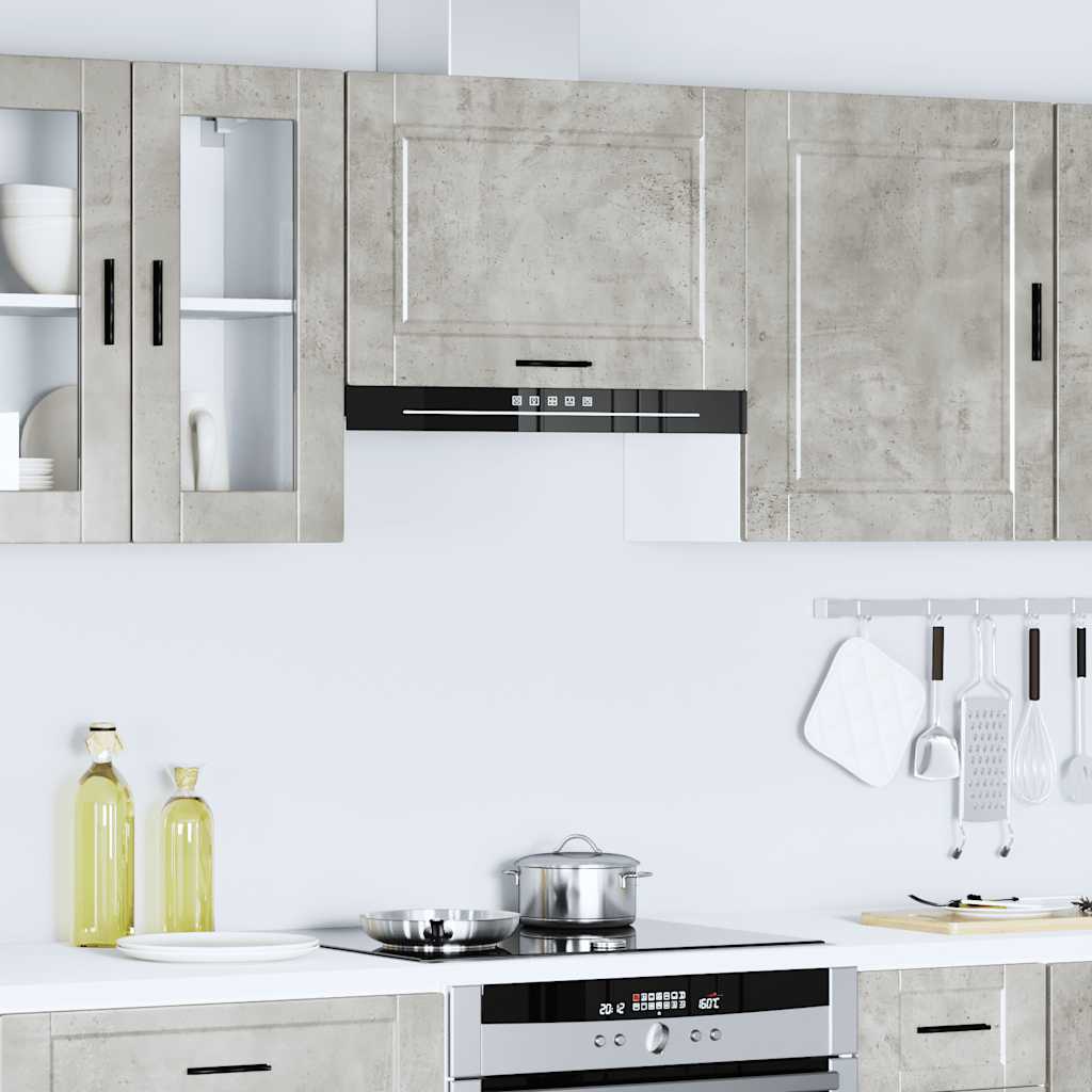 vidaXL Kitchen Wall Cabinet Porto Concrete Grey Engineered Wood 4