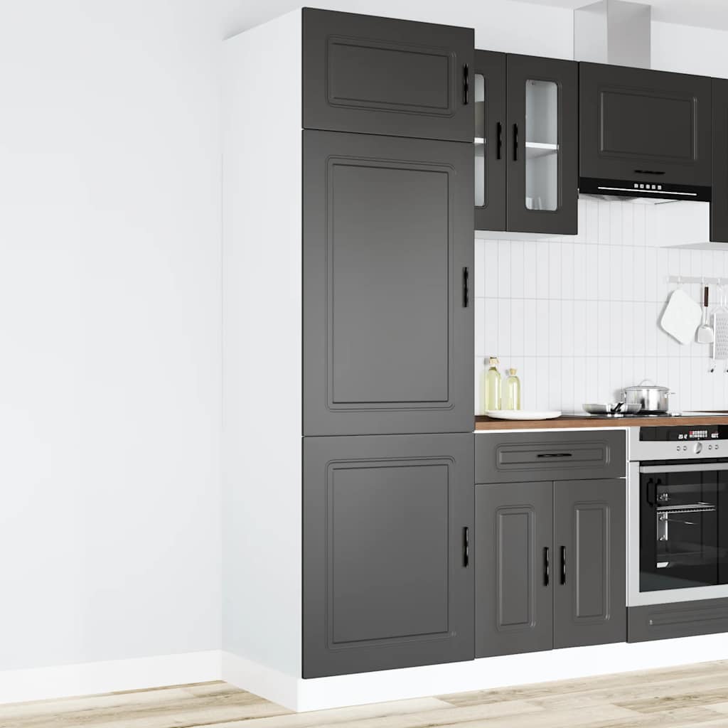 vidaXL Kitchen Base Cabinet "Porto" Engineered Wood Black