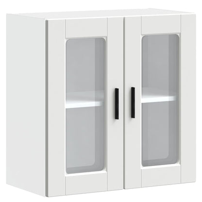 Kitchen Wall Cabinet with Glass Door "Porto" White 1x wall corner cabinet 57 cm wide 100 cm high–2x wall glass cabinet (1 door) 40 cm wide 40 cm high 1x wall glass cabinet (2 doors) 60 cm wide 60 cm high