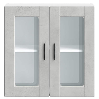 vidaXL Kitchen Wall Cabinet with Glass Door Porto Concrete Grey 6