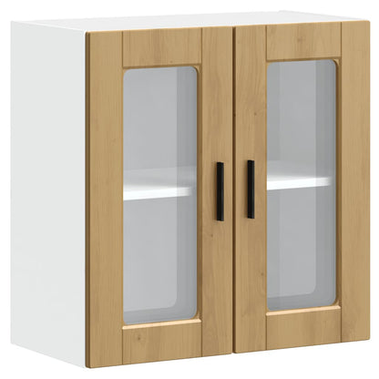 vidaXL Kitchen Wall Cabinet with Glass Door Porto Artisan Oak 2