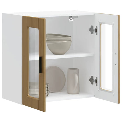 vidaXL Kitchen Wall Cabinet with Glass Door Porto Artisan Oak 3